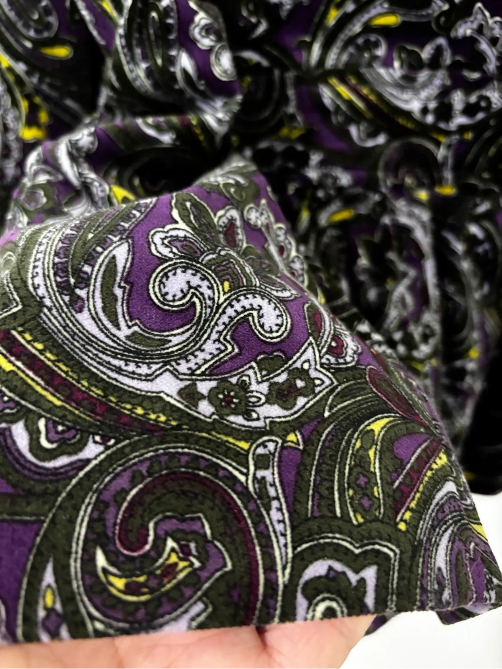 Talbots Signature Size 12 Purple Paisley Cotton Stretch Blazer Jacket Statement